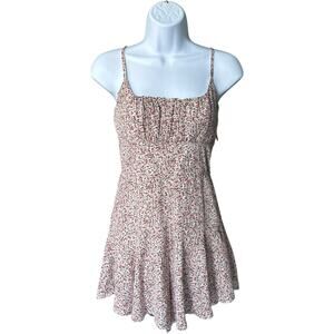 PRINCESS POLLY coquette floral mini romper - white red skater fit Y2K